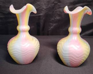 CT465VVintage Rainbow Glass Vases