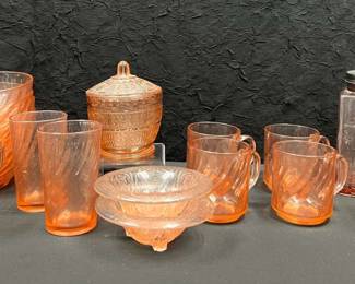 CT312Pink Depression Glass