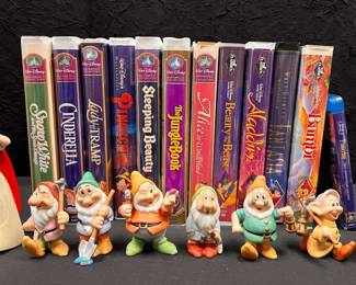 CT492Disney Figurines And VHS Tapes