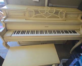 CT323VAntique Krakauer Console Piano With Matching Bench