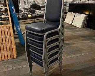 DBB708- (6) Metal Polyurethane Foam Pad Chairs