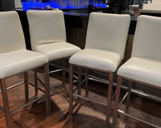 DBB035 - Four Leather Bar Stools
