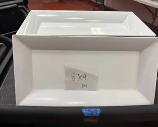 DBB358 White Rectangular Serving Plates - Set of 18