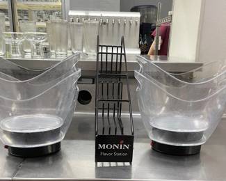 DBB321 - (4) LED Ice Buckets & A Monin Syrup Bottle Rack