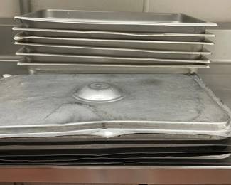 DBB391 - (6) Stainless Steel 21” Long Service Pans With Lids