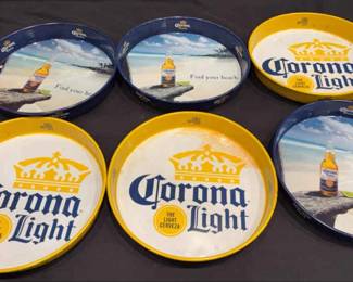 DBB179 Set of 6 Corona Beer Serving Trays - Corona Extra & Corona Light