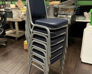 DBB008- 6 Metal Polyurethane Foam Pad Chairs