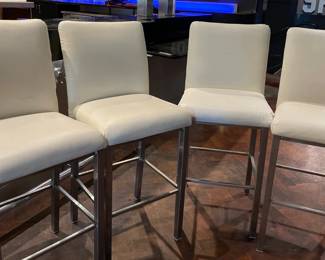 DBB052 - Four Leather Bar Stools
