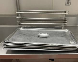 DBB389 - (6) Stainless Steel 21” Long Service Pans With Lids