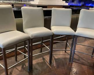 DBB053 - Four Leather Bar Stools