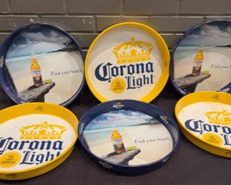 DBB178 Set of 6 Corona Beer Serving Trays - Corona Extra & Corona Light