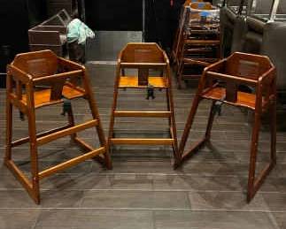 DBB158- Three Wooden Infant High Chairs