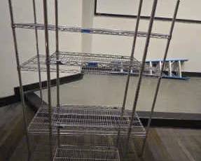 DBB736 Two Seperate Chrome Metal Wire Storage Racks
