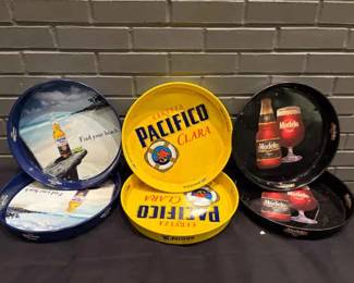DBB146 Set of 6 Assorted Beer Serving Trays - Pacifico, Corona, Modelo