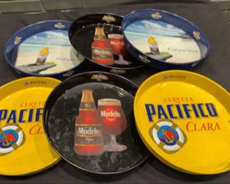 DBB175 Set of 6 Assorted Beer Serving Trays - Pacifico, Corona, Modelo