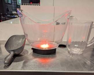 DBB113 - LED Light Champagne Plastic Ice Bucket With A Clear Pitcher And A Ice Scooper.