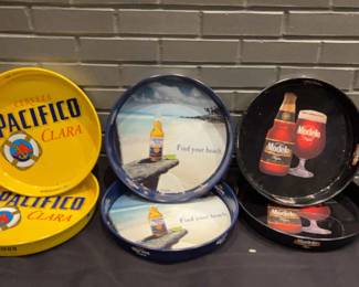 DBB147 Set of 6 Assorted Beer Serving Trays - Pacifico, Corona, Modelo