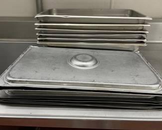 DBB397 - (6) Stainless Steel 21” Long Service Pans With Lids