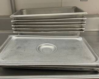DBB399 - (6) Stainless Steel 21” Long Service Pans With Lids