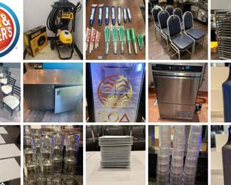 DAVE & BUSTERS BONANZA CTBids Online Auction • Bidding Ends 05/22/25 • Pickup 05/24/25 & 05/25/25
Dave & Busters Food Service & Restaurant Equipment & More! This auction features food service, restaurant, bar, kitchen equipment and supplies. Great for your catering or restaurant operation, a food truck, a concession and/or large family gatherings! You will find commercial grade chairs, tables, booths, racks, tumblers, glasses, mobile countertops, commercial dishwashers, washer & dryers, chafing dishes, serviceware, commercial refrigerators, stovetops, pots, pans, bar ware, workstations, utility carts, prep stations, ovens, slicers, kitchen tools, deep fryers, burners, food storage, ice makers, patio furniture and so much more!