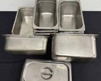 DBB455 Nine Stainless Steel 13” Long Service Pans with a Lid