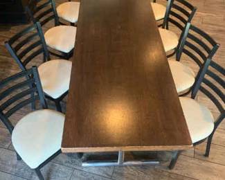 DBB055 Large Wooden Dining Table with 8 Chairs