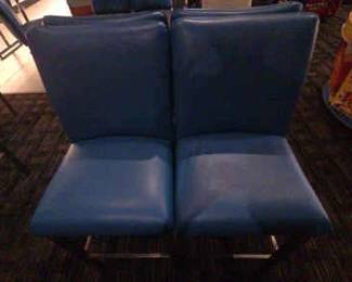 DBB722 Four Blue High Bar Chairs