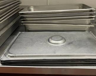 DBB390 - (6) 21” Long Stainless Steel Service Pans With Lids