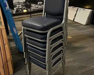 DBB725- (6) Metal Polyurethane Foam Pad Chairs