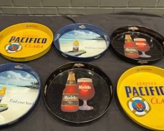 DBB154 Set of 6 Assorted Beer Serving Trays - Pacifico, Corona, Modelo