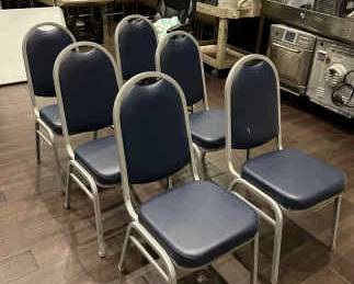 DBB005- 6 Metal Polyurethane Foam Pad Chairs