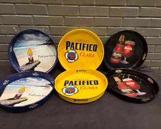DBB142 Lot of Assorted Beer Serving Trays - Modelo & Pacifico
