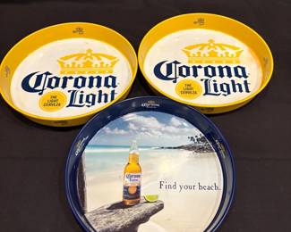 DBB184 Set of Three Corona Beer Serving Trays - Corona Extra & Corona Light