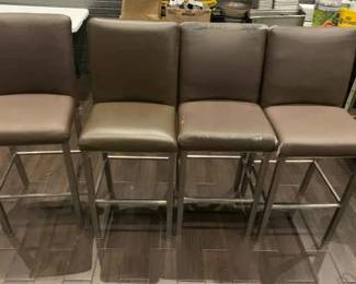 DBB067 4 Leather-Like Bar Chairs