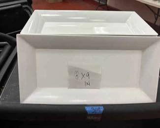 DBB357 White Rectangular Serving Plates - Set of 17
