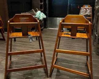 DBB157- Two Wooden Infant High Chairs