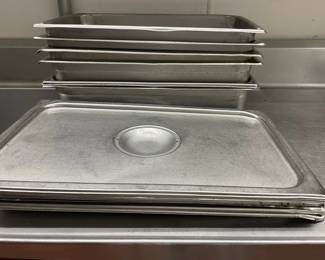 DBB392 - (6) Stainless Steel 21” Long Service Pans With Lids
