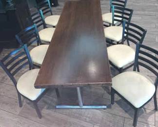 DBB057 Large Wooden Dining Table with 8 Chairs