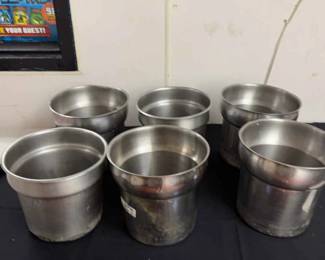 DBB384 Six Stainless Steel Inset Pans With Lids 9 In