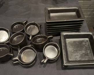 DBB194 Lot of Commercial Grade Black Sauce Dishes