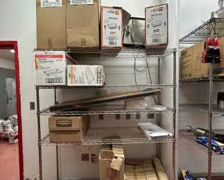 DBB574- Metal Shelving With Bunch Of Goodies