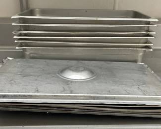 DBB393 - (6) Stainless Steel 21” Long Service Pans With Lids
