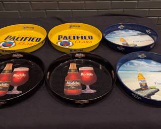 DBB153 Set of 6 Assorted Beer Serving Trays - Pacifico, Corona, Modelo