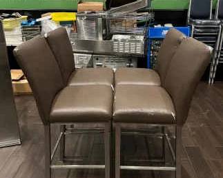 DBB074- Leather Like Bar Chairs
