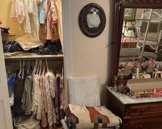 Vintage linens, crochet coverlets, baby and toddler clothing.