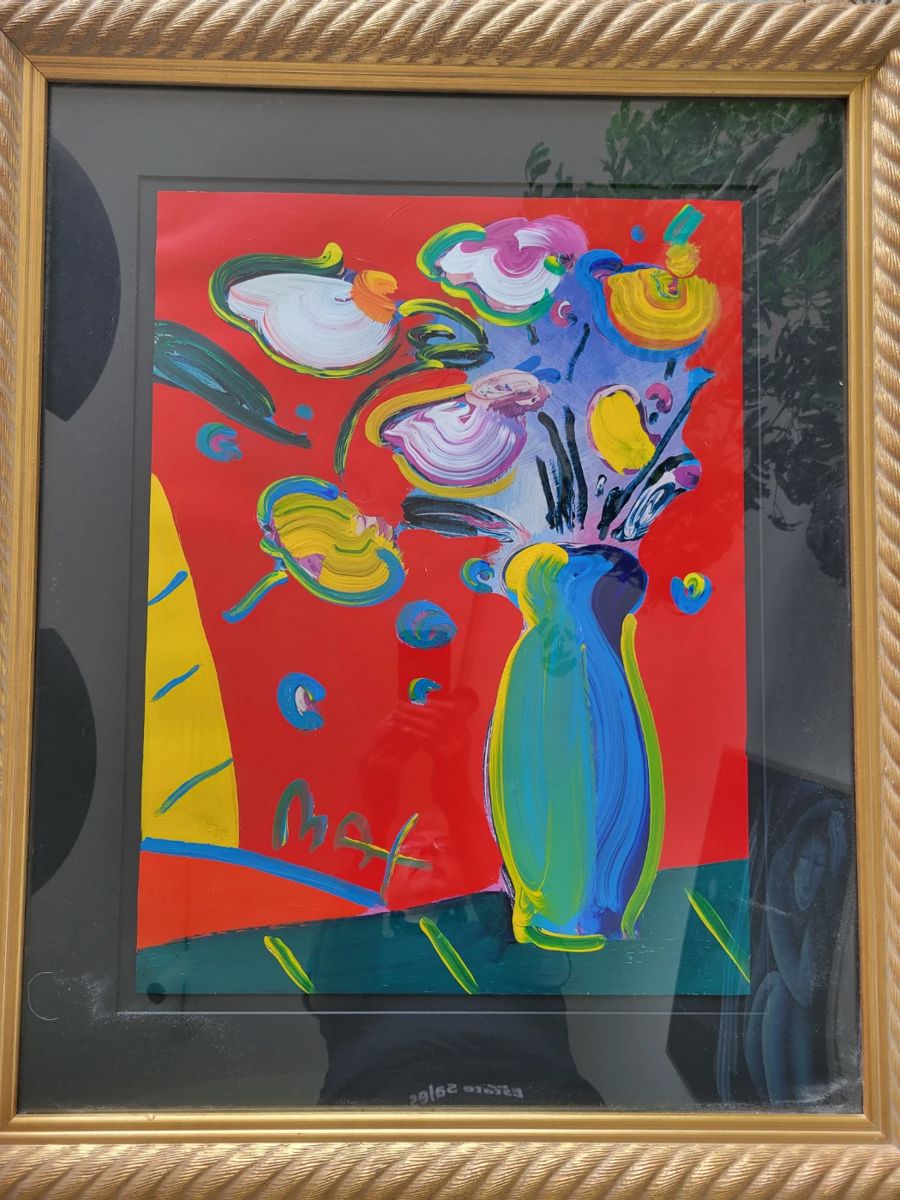 Peter Max Mixed Media Painting.