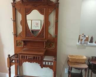 Antique hall tree
