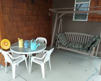 Patio furniture and swing