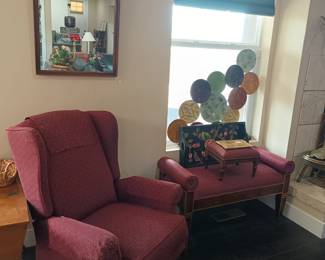 Elegant highback chair and bench