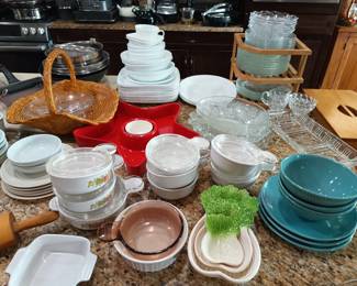 Corningware, pyrex, purelle